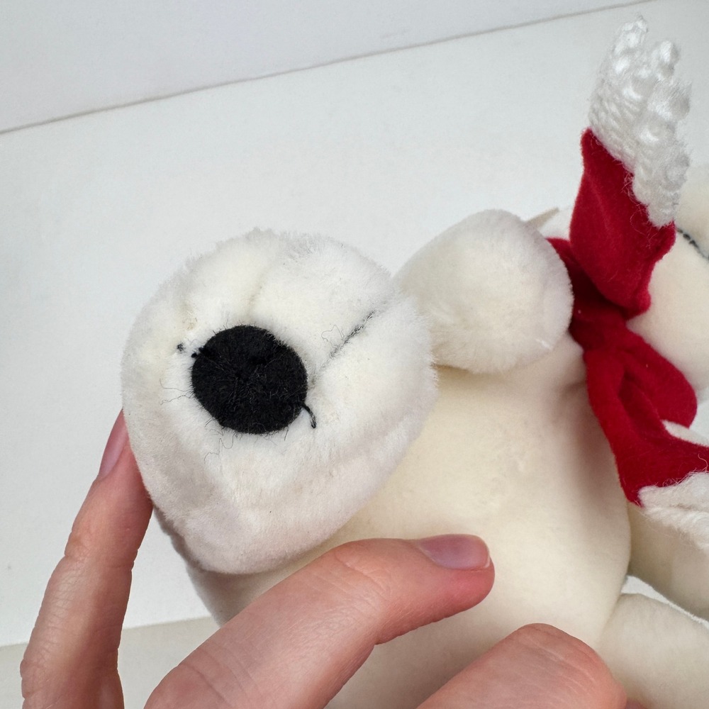 Vtg 1993 Dakin Coca Cola Coke Soda Mini Small Plush White Polar Bear w Red Scarf - Picture 7 of 9